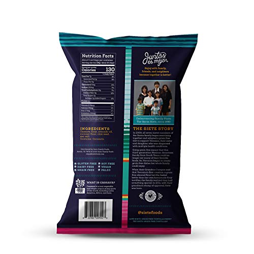 Siete Sea Salt Grain Free Tortilla Chips, 5 oz bags (1 PACK) - The Beer Connoisseur® Store