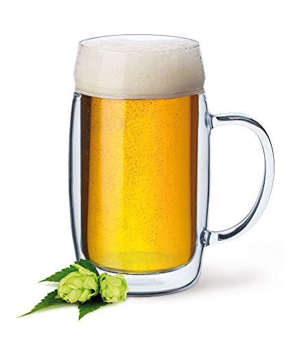 Simax Exclusive Double-Walled Glass Beer Glass with Handle 50 cl - The Beer Connoisseur® Store