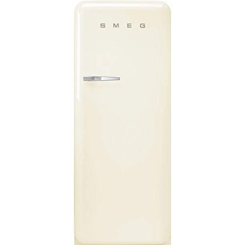 Smeg FAB28 50's Retro Style Aesthetic Top Freezer Refrigerator with 9.92 Cu Total Capacity, Multiflow Cooling System, Adjustable Glass Shelves 24-Inches, Cream Right Hand Hinge - The Beer Connoisseur® Store