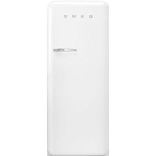 Smeg FAB28 50's Retro Style Aesthetic Top Freezer Refrigerator with 9.92 Cu Total Capacity, Multiflow Cooling System, Adjustable Glass Shelves 24-Inches, White Right Hand Hinge - The Beer Connoisseur® Store