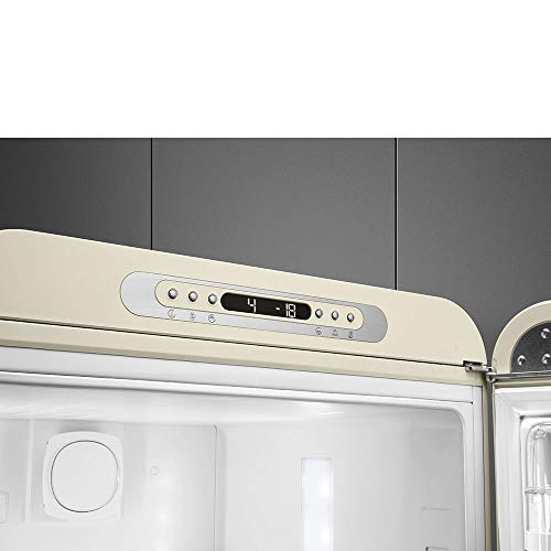 Smeg FAB32 50's Retro Style Aesthetic Bottom Freezer Refrigerator with 11.17 Cu Total Capacity, Multiflow Cooling System, Adjustable Glass Shelves 24-Inches, White Right Hand Hinge - The Beer Connoisseur® Store