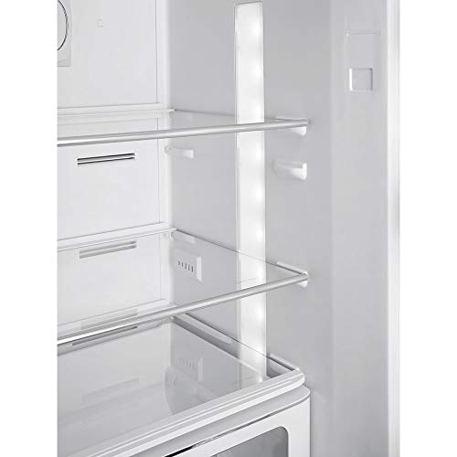 Smeg FAB32 50's Retro Style Aesthetic Bottom Freezer Refrigerator with 11.17 Cu Total Capacity, Multiflow Cooling System, Adjustable Glass Shelves 24-Inches, White Right Hand Hinge - The Beer Connoisseur® Store