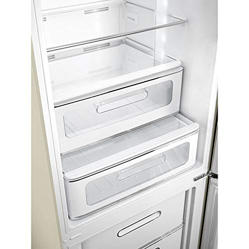 Smeg FAB32 50's Retro Style Aesthetic Bottom Freezer Refrigerator with 11.17 Cu Total Capacity, Multiflow Cooling System, Adjustable Glass Shelves 24-Inches, White Right Hand Hinge - The Beer Connoisseur® Store