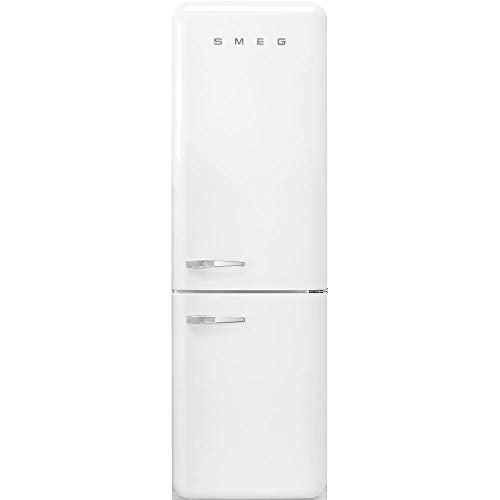 Smeg FAB32 50's Retro Style Aesthetic Bottom Freezer Refrigerator with 11.17 Cu Total Capacity, Multiflow Cooling System, Adjustable Glass Shelves 24-Inches, White Right Hand Hinge - The Beer Connoisseur® Store