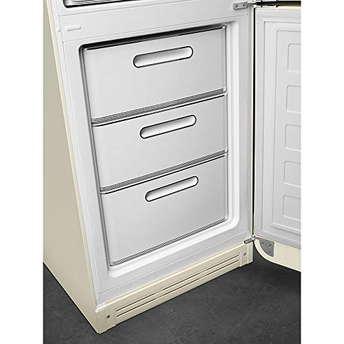 Smeg FAB32 50's Retro Style Aesthetic Bottom Freezer Refrigerator with 11.17 Cu Total Capacity, Multiflow Cooling System, Adjustable Glass Shelves 24-Inches, White Right Hand Hinge - The Beer Connoisseur® Store