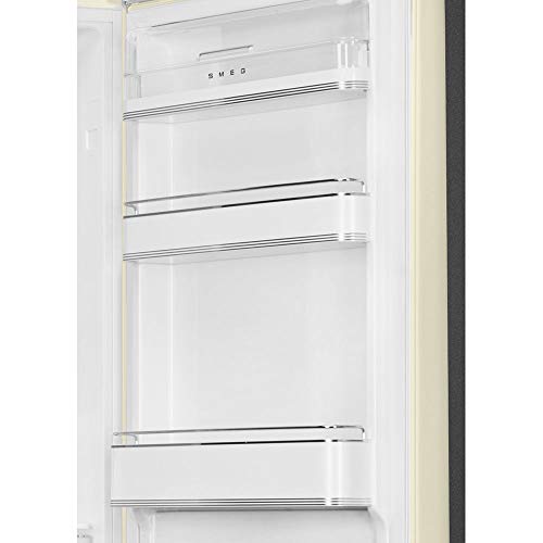 Smeg FAB32 50's Retro Style Aesthetic Bottom Freezer Refrigerator with 11.17 Cu Total Capacity, Multiflow Cooling System, Adjustable Glass Shelves 24-Inches, White Right Hand Hinge - The Beer Connoisseur® Store