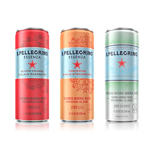 S.Pellegrino Essenza Variety Pack - Blood Orange, Wild Strawberry, Original (unflavored) ,11.15 Fl. Oz (Pack of 24) - The Beer Connoisseur® Store