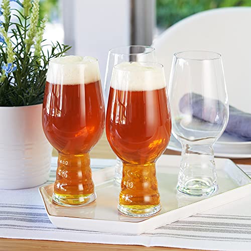 Spiegelau Craft IPA, Set of 4 European-Made Lead-Free Crystal, Modern, Dishwasher Safe, Professional Quality Beer Pint Glass Gift Set, 4 Count (Pack of 1) - The Beer Connoisseur® Store