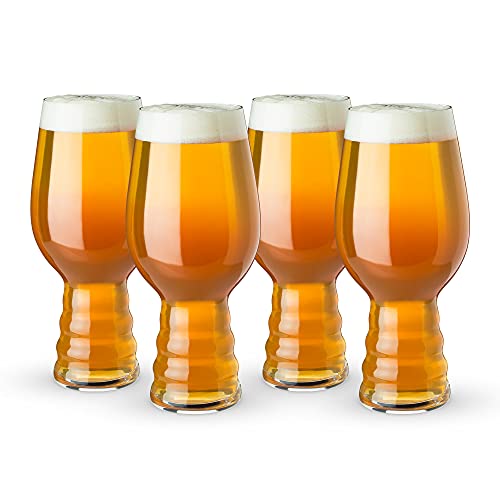Spiegelau Craft IPA, Set of 4 European-Made Lead-Free Crystal, Modern, Dishwasher Safe, Professional Quality Beer Pint Glass Gift Set, 4 Count (Pack of 1) - The Beer Connoisseur® Store