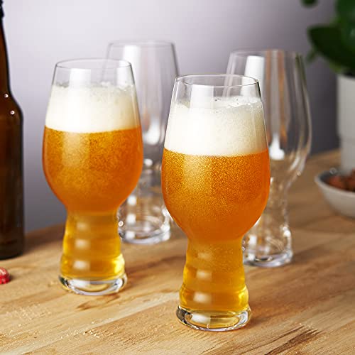 Spiegelau Craft IPA, Set of 4 European-Made Lead-Free Crystal, Modern, Dishwasher Safe, Professional Quality Beer Pint Glass Gift Set, 4 Count (Pack of 1) - The Beer Connoisseur® Store