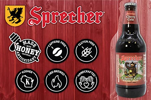 Sprecher Cherry Cola, Fire-Brewed Craft Soda, Glass Bottle, 16oz, 12 Pack - The Beer Connoisseur® Store