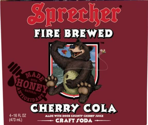 Sprecher Cherry Cola, Fire-Brewed Craft Soda, Glass Bottle, 16oz, 12 Pack - The Beer Connoisseur® Store