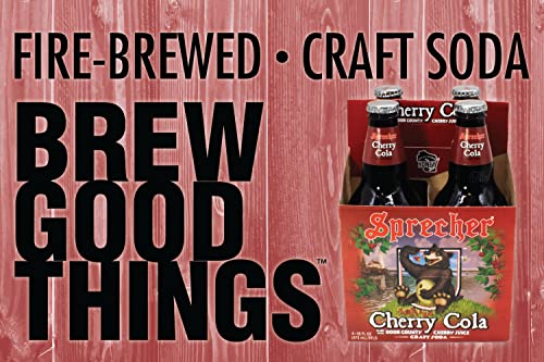 Sprecher Cherry Cola, Fire-Brewed Craft Soda, Glass Bottle, 16oz, 12 Pack - The Beer Connoisseur® Store