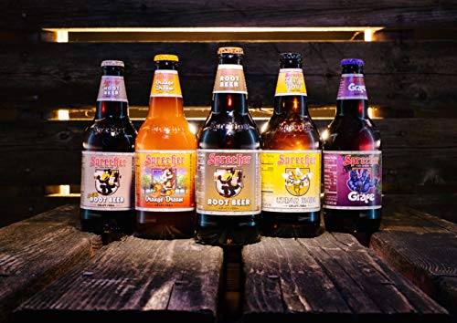 Sprecher Grape Soda, Great Tasting, Hand Crafted, Fire-Brewed Gourmet Craft Soda, 16oz Glass Bottle (3-4 packs,12 bottles) - The Beer Connoisseur® Store