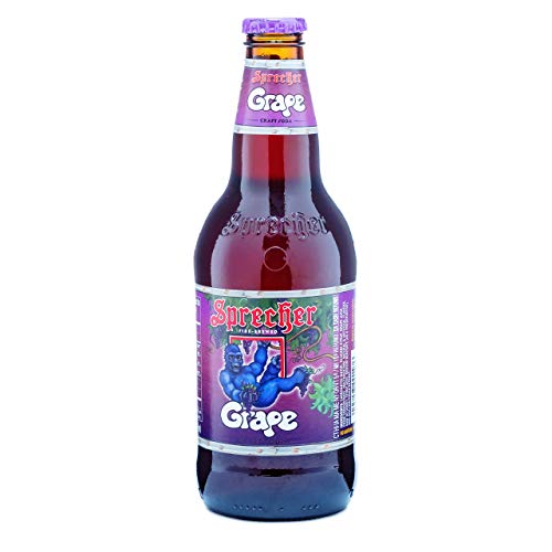 Sprecher Grape Soda, Great Tasting, Hand Crafted, Fire-Brewed Gourmet Craft Soda, 16oz Glass Bottle (3-4 packs,12 bottles) - The Beer Connoisseur® Store
