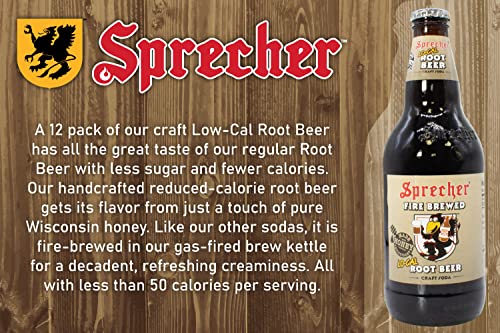 Sprecher Lo-Cal Root Beer, Great tasting, Hand Crafted, Fire-Brewed Gourmet Craft Soda, 16oz Glass Bottle, 12 Pack (3-4packs)` - The Beer Connoisseur® Store