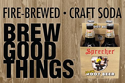 Sprecher Lo-Cal Root Beer, Great tasting, Hand Crafted, Fire-Brewed Gourmet Craft Soda, 16oz Glass Bottle, 12 Pack (3-4packs)` - The Beer Connoisseur® Store