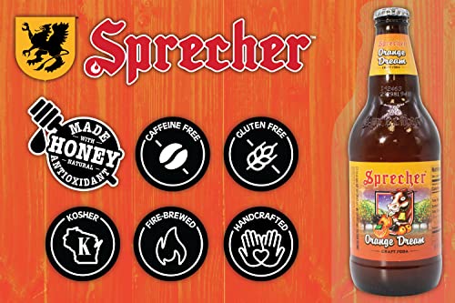 Sprecher Orange Dream, Fire-Brewed Craft Soda, Glass Bottle, 16oz, 12 Pack - The Beer Connoisseur® Store