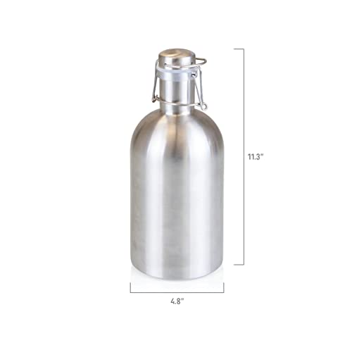 Stainless Steel 64-Ounce Beer Growler by LEGACY - a Picnic Time Brand, Silver Finish - The Beer Connoisseur® Store