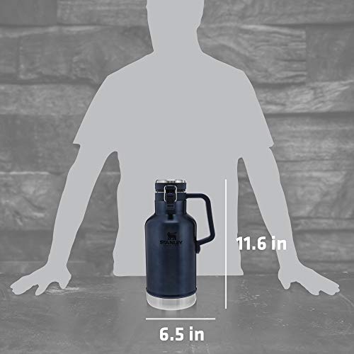 Stanley Classic Easy-Pour Growler 64oz, Insulated Growler Keeps Beer Cold & Carbonated made with Stainless Steel Interior, Durable Exterior Coating & Leak-Proof Lid, Easy to Carry Handle - The Beer Connoisseur® Store