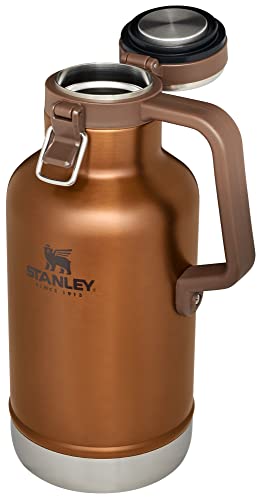 Stanley Classic Easy-Pour Growler 64oz, Insulated Growler Keeps Beer Cold & Carbonated Made with Stainless Steel Interior, Durable Exterior Coating & Leak-Proof Lid, Easy to Carry Handle - The Beer Connoisseur® Store