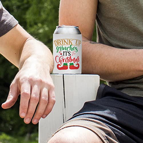 Style In Print Christmas Sleeves for Cans Drink Cooler Drink up Gr'''s Its Christmas Christmas Scuba Foam Party Beer Cover White Design Only, (0) - The Beer Connoisseur® Store