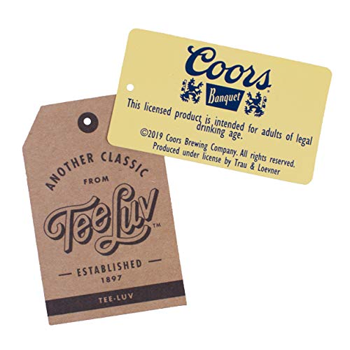 Tee Luv Coors Beer T-Shirt - Retro Coors Banquet Golden Colorado Lion Logo Shirt (Brick Heather) (XL) - The Beer Connoisseur® Store