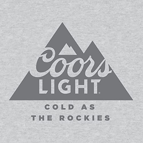 Tee Luv Men's Coors Light Beer Shirt - Cold As The Rockies Mountain Logo T-Shirt (Athletic Gray) (L) - The Beer Connoisseur® Store