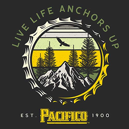 Tee Luv Pacifico Beer Shirt - Live Life Anchors Up Nature Graphic T-Shirt (Black) (M) - The Beer Connoisseur® Store