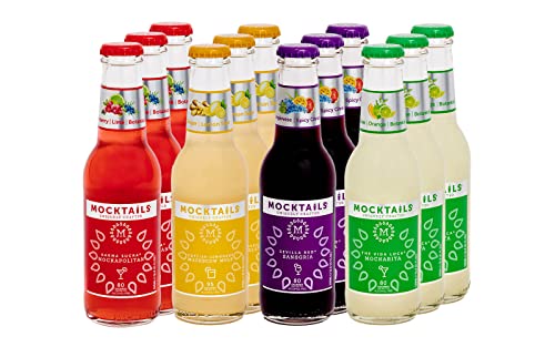 **The Official Cocktails of Dry January** - Mocktails Uniquely Crafted Alcohol Free Variety Pack | Non-Alcoholic Cocktail, Low Calorie, Non-GMO, Vegan Alternative | 6.8 Fluid Ounce (Pack of 12) - The Beer Connoisseur® Store