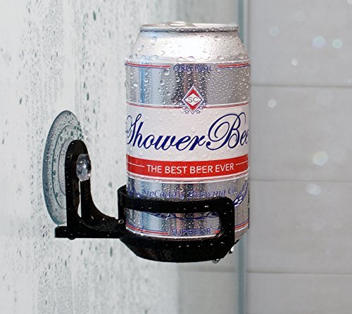 The Original SipCaddy Shower Beer & Bath Wine Holder | Portable Cupholder | Shower Caddy | Drink Holder for Beer & Wine | American-Made Suction Cup | The Best | Black - The Beer Connoisseur® Store