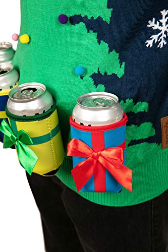 Tipsy Elves' Men's Christmas Tree with Beer Holsters Pullover - Funny Blue Ugly Christmas Sweater Size XX-Large - The Beer Connoisseur® Store