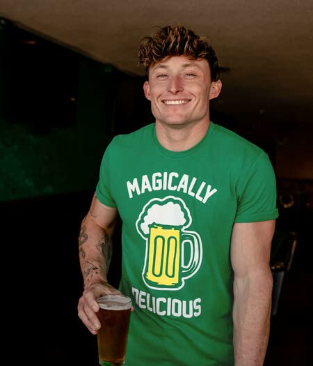 Tipsy Elves St Patrick's Day Funny Green Beer T-Shirts for Men Magically Delicious Shirt Size L - The Beer Connoisseur® Store