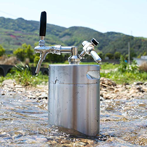 TMCRAFT 170oz Mini Keg Growler, Pressurized Stainless Steel Home Keg Kit System with Adjustable Faucet Keeps Fresh and Carbonation for Homebrew, Craft and Draft Beer - The Beer Connoisseur® Store