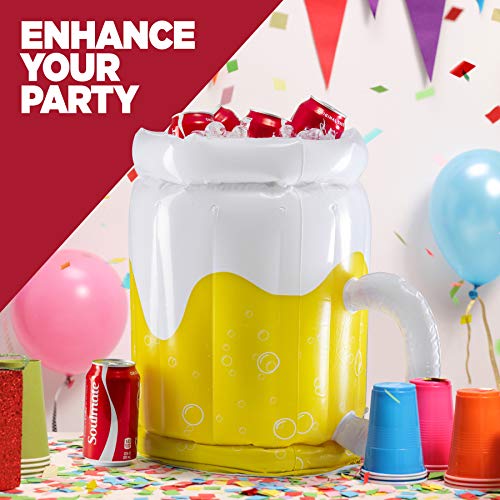 Top Race 18" Large Inflatable Beer Mug Cooler, Pool Float Drink Cooler for Adults Parties, 2in1 Drink Floatie and Party Supplies for Adults (2 Pack) Great Toy for Beach, Pool and Jacuzzi - The Beer Connoisseur® Store
