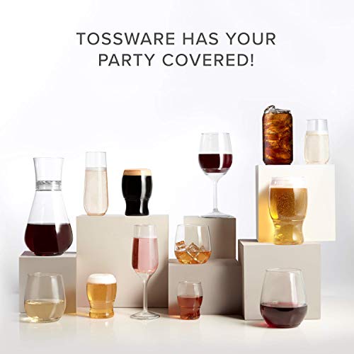 TOSSWARE POP 18oz Pint SET OF 12, Premium Quality, Recyclable, Unbreakable & Crystal Clear Plastic Beer Glasses, 12 Count (Pack of 1) - The Beer Connoisseur® Store