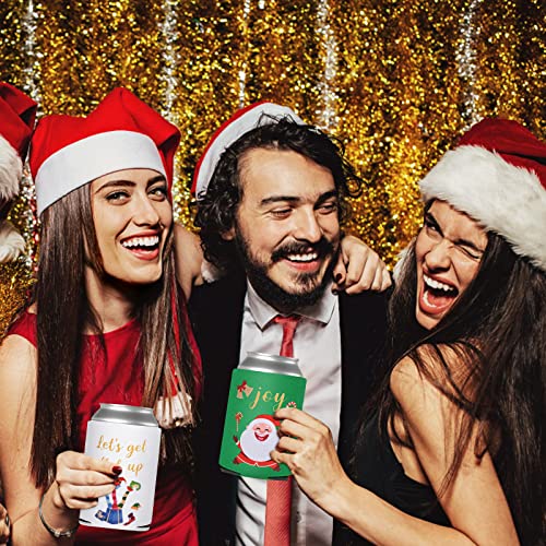 Tutmyrea Christmas Beer Can Cooler Sleeves, 12 Oz Neoprene Can Sleeves for Soda, Beer & Water Bottles, 12 Pack Reusable Drink Can Coolers for Christmas Party & Gifts - The Beer Connoisseur® Store