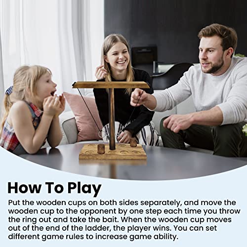 UBeesize Ring Toss Game for Adults and Kids, Ring Hook Party Game String, Larger Base Stability 5+5 Round, Fast-paced Interactive Ring and Hook Game Ring Toss, Wooden Clash Toss Bars Shots Game - The Beer Connoisseur® Store