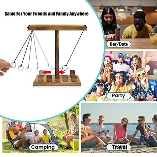 UBeesize Ring Toss Game for Adults and Kids, Ring Hook Party Game String, Larger Base Stability 5+5 Round, Fast-paced Interactive Ring and Hook Game Ring Toss, Wooden Clash Toss Bars Shots Game - The Beer Connoisseur® Store