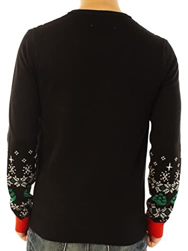 Ugly Christmas Party Sweater Unisex - Hoppy Holidays Santa Beer Drinking-Large Hoppy Holidays Black - The Beer Connoisseur® Store
