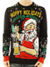 Ugly Christmas Party Sweater Unisex - Hoppy Holidays Santa Beer Drinking-Large Hoppy Holidays Black - The Beer Connoisseur® Store