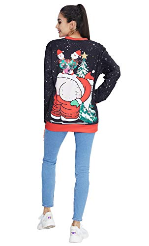 Uideazone Print Xmas Sloth Shirt Collage Ugly Christmas Sweater Pullover Sweatshirts - The Beer Connoisseur® Store