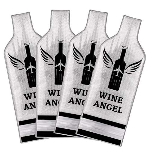 [UPGRADED PROTECTION] 4 Set (8 pcs) Reusable Wine Bags for Travel, Wine Travel Protector, Bottle Travel Sleeve Case For Airplane, Car, Cruise, TRIPLE Protection Luggage Leak-proof Safety Impact Resist - The Beer Connoisseur® Store