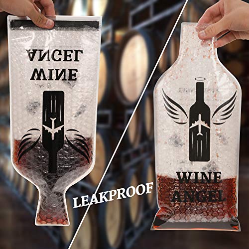[UPGRADED PROTECTION] 4 Set (8 pcs) Reusable Wine Bags for Travel, Wine Travel Protector, Bottle Travel Sleeve Case For Airplane, Car, Cruise, TRIPLE Protection Luggage Leak-proof Safety Impact Resist - The Beer Connoisseur® Store