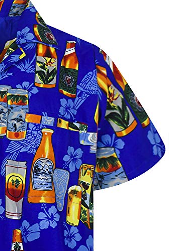 V.H.O Funky Hawaiian Shirt, Beerbottle, Blue, XL - The Beer Connoisseur® Store