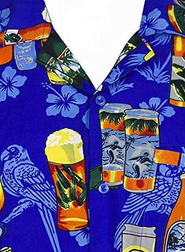V.H.O Funky Hawaiian Shirt, Beerbottle, Blue, XL - The Beer Connoisseur® Store