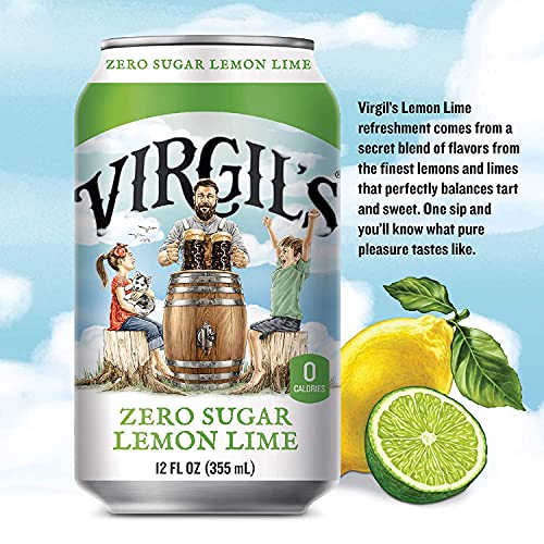 Virgil’s, Zero Sugar Lemon Lime, Great Tasting Zero Calorie Keto Friendly Soda (24- 12oz cans) - The Beer Connoisseur® Store