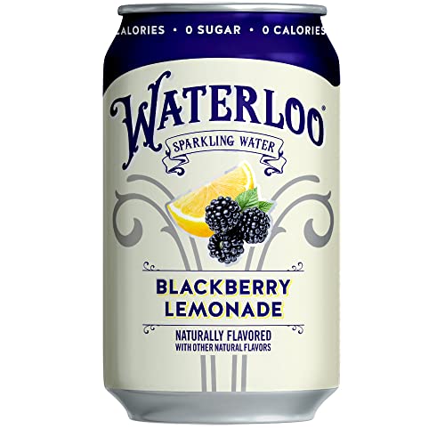 Waterloo Sparkling Water, Blackberry Lemonade Naturally Flavored, Pack of 24, 12 Fl Oz Cans | Zero Calories | Zero Sugar or Artificial Sweeteners | Zero Sodium - The Beer Connoisseur® Store
