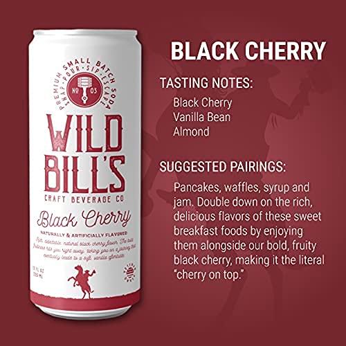 Wild Bill's - 4-Flavor Soda Variety Sampler, Root Beer + Vanilla Cream + Black Cherry + Orange Cream, Pure Cane Sugar, NO High Fructose Corn Syrup, Caffeine Free, Gluten Free, Vegan (12 oz, 12-Pack) - The Beer Connoisseur® Store
