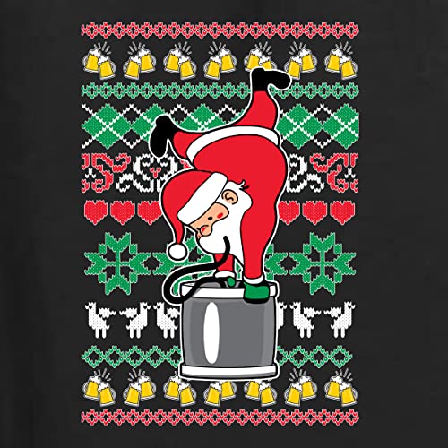 Wild Bobby Santa Keg Stand Beer Drinking Drunk Ugly Christmas Sweater Premium Graphic Hoodie Sweatshirt, Black, Medium - The Beer Connoisseur® Store